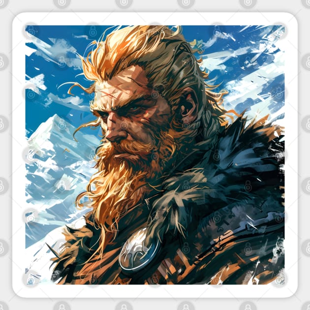 Saga of the Norse: Viking Exploration, Epic Tales, and Anime-Manga Heritage in Vinland Saga Art Sticker by insaneLEDP